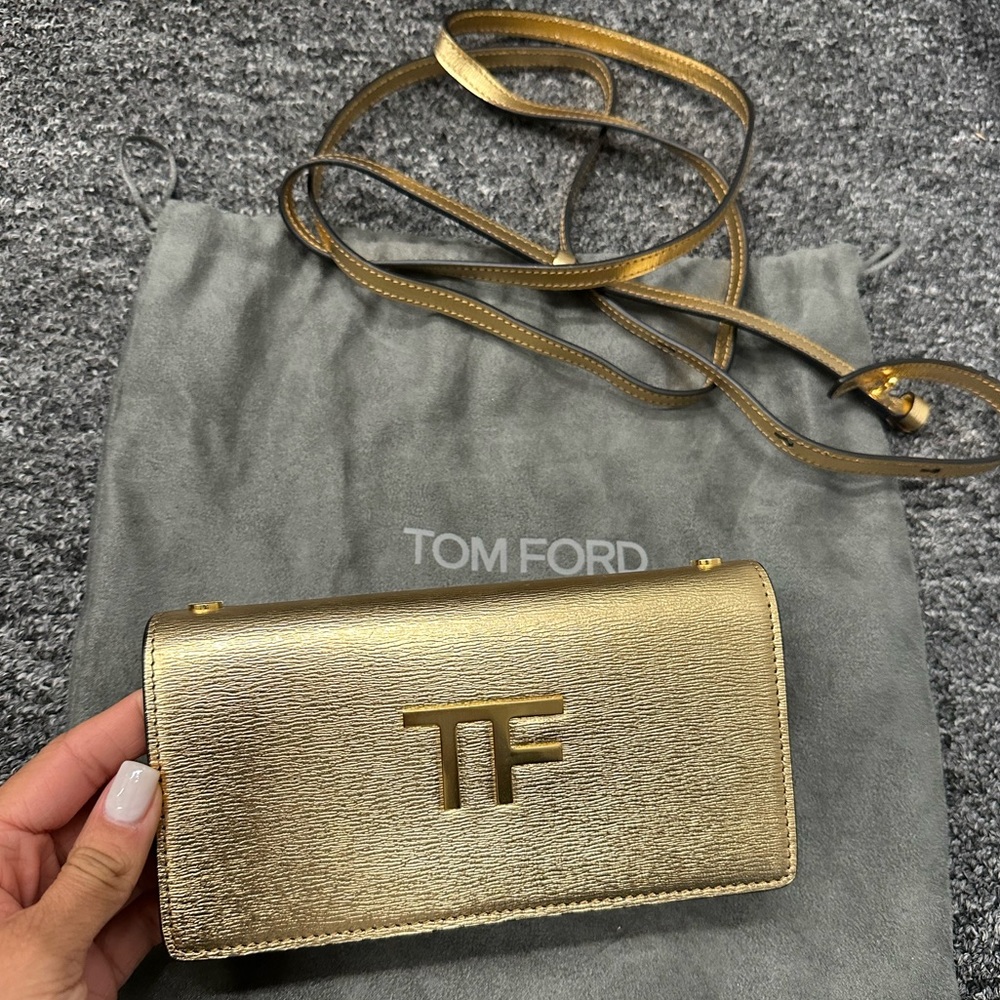 TOM FORD TEXTURED LAMINATED LEATHER TF MINI BAG